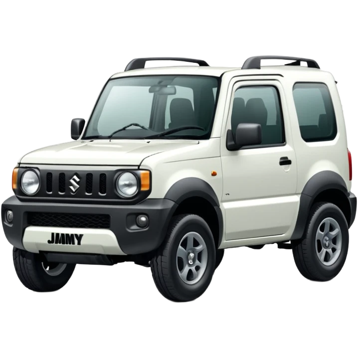 white suzuki jimny with gecko motifs emoji