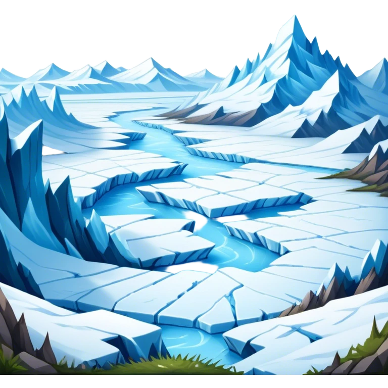 Cinematic Realistic Tundra with Glaciers Emoji in a wooden frame, Vast and frozen, with endless expanses of snow-covered ground interrupted by massive glaciers creeping across the landscape. Jagged ice formations rise in the distance, their icy blue tones contrasting with the pale, frosty sky above. Sparse grasses and hardy shrubs cling to the frozen earth, fighting against the relentless cold. The light reflects off the snow and glaciers, casting a soft glow across the desolate yet majestic terrain. Soft glowing outline, capturing the essence of a serene, stark wilderness where glaciers dominate and life endures in the harshest conditions. emoji