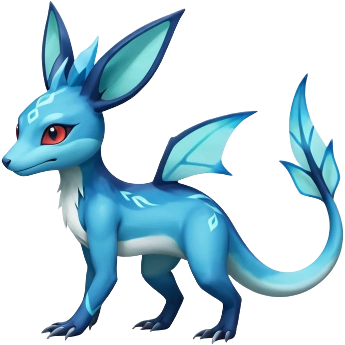 Colorful Dark Shiny Exotic Salandit-Aurorus-Glaceon-Fakémon-hybrid-creature (full body)  emoji