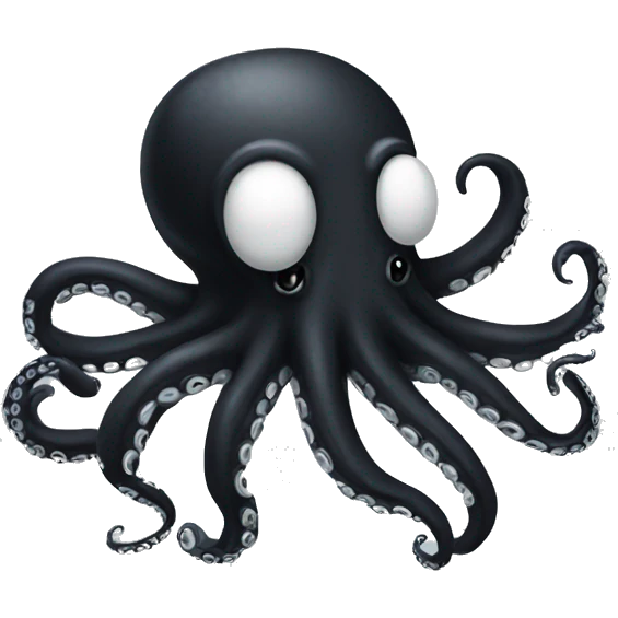 Black octopus with white stipes emoji