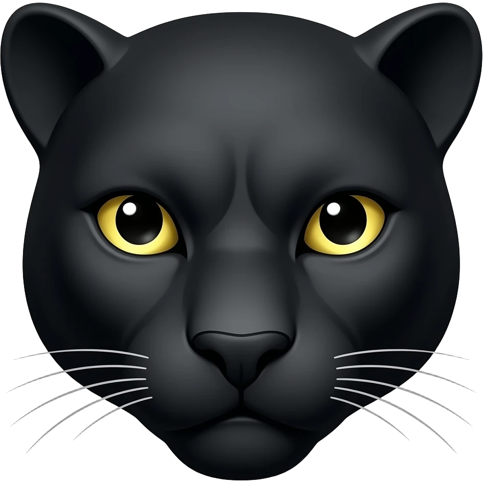 La tête de la panthère noire en noir foncé emoji