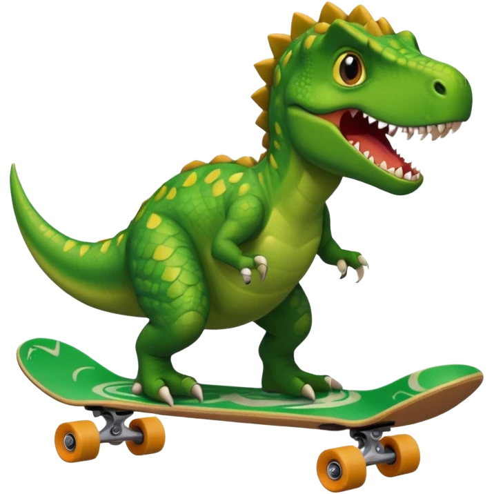 Dinosaur on a skateboard emoji