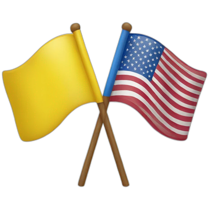 Ukrainian and USA flags emoji