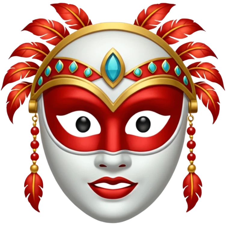 karnaval maskesi kırmızı emoji