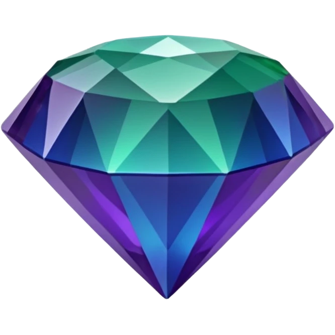 Multichrome colorshifting from dark green to blue to purple,  diamond emoji