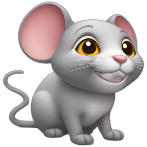 Chat avec une souris emoji