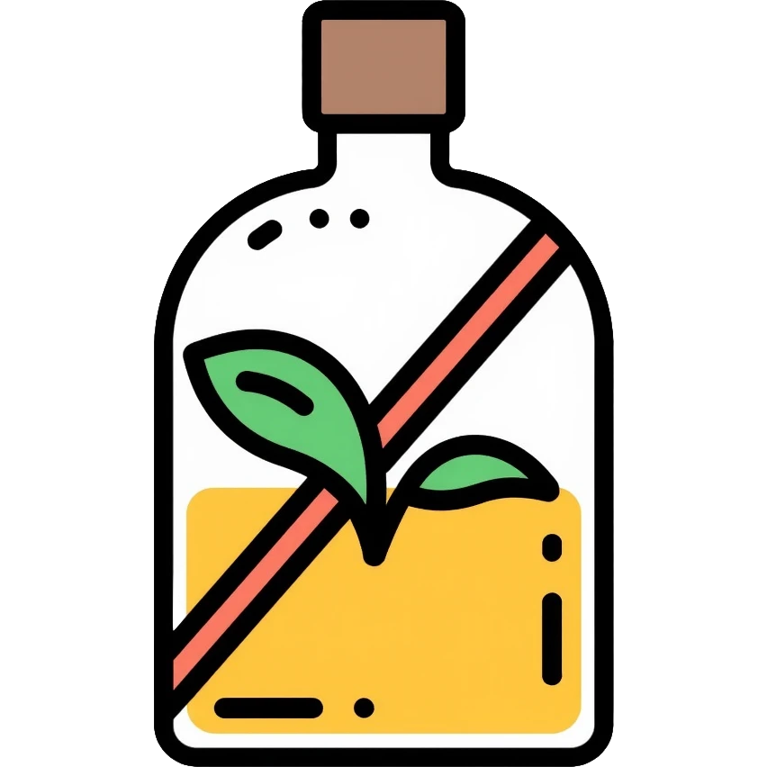 crossed out toxic chemical bottle with leaf alternative emoji