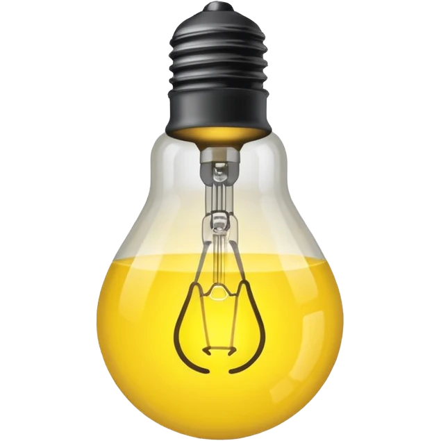 create a lightbulb with the center of it glowing. emoji