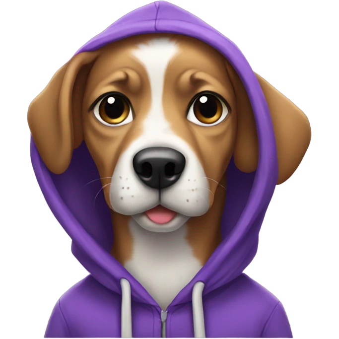 dog with purple hoodie emoji