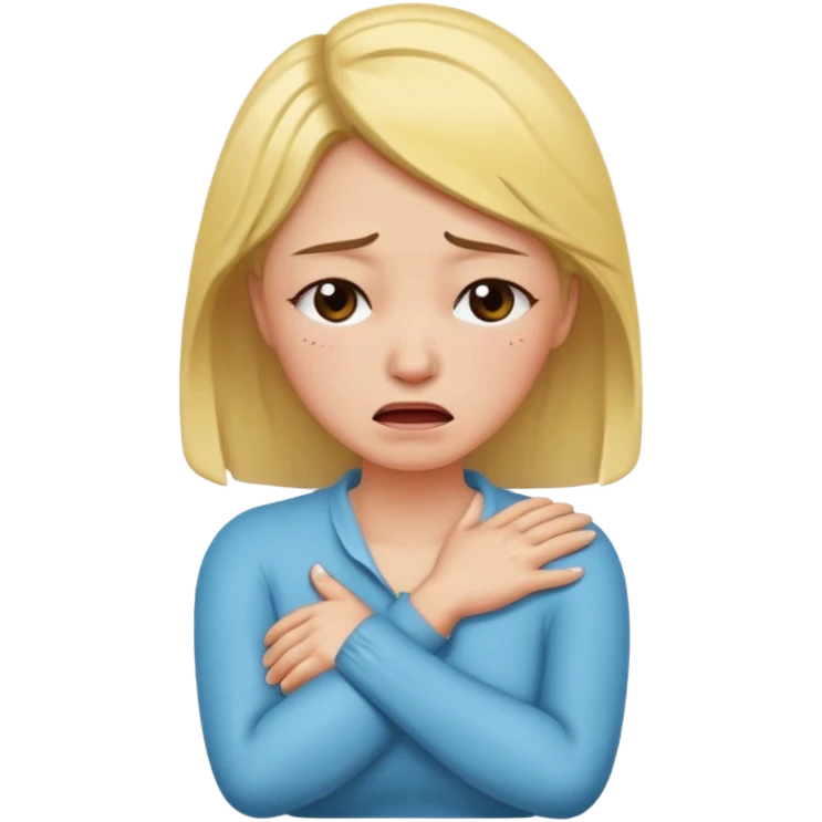 arms crossed holding neck crying woman emoji