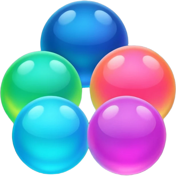 magic spheres, neon, glow emoji