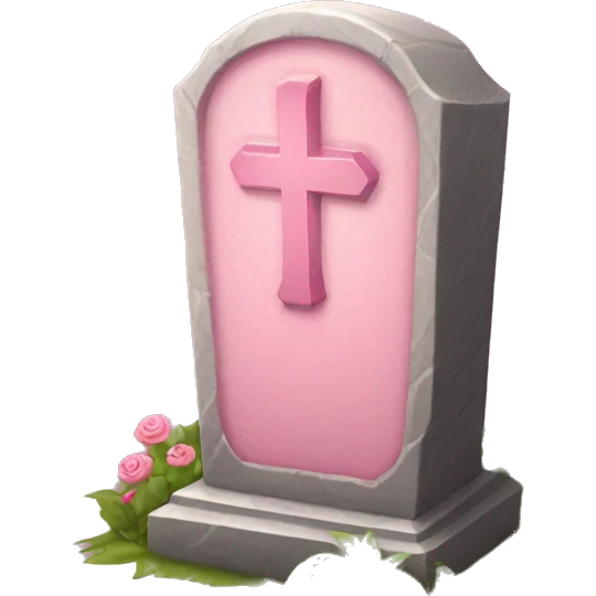 Pink gravestone  emoji