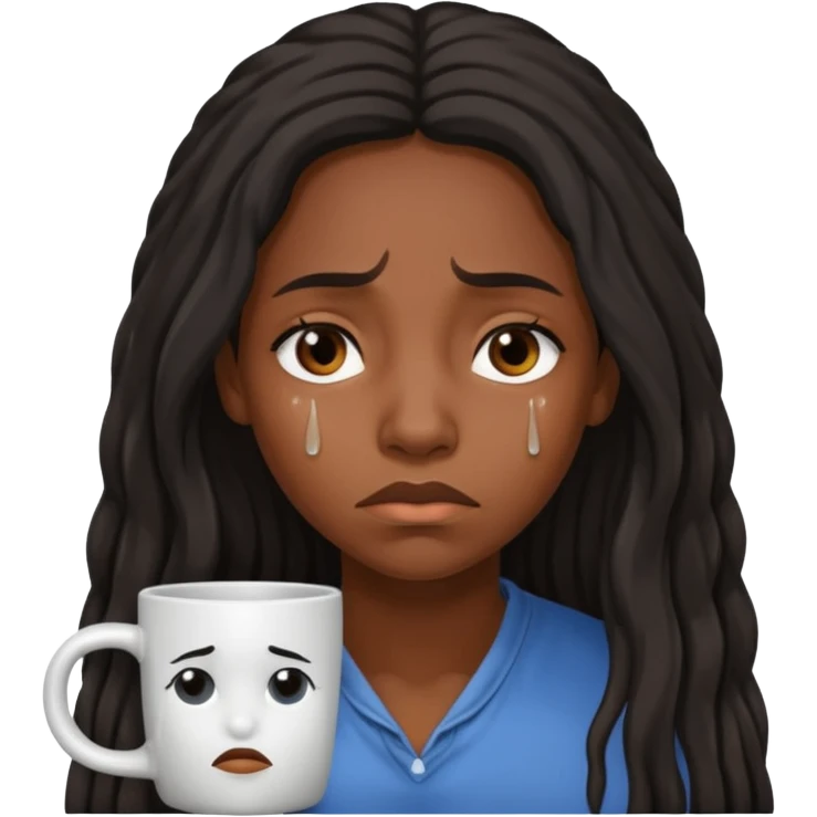 prisoner sad Long haired black Woman on a mug shot emoji