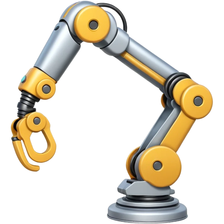 Industrial Arm – Silver robotic arm, gripping tool emoji