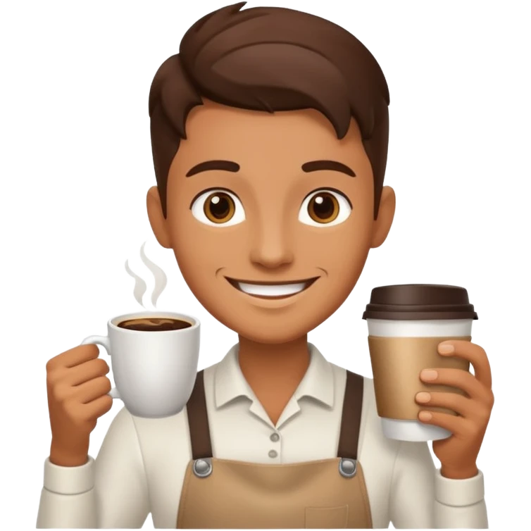barista with one big cup of coffee emoji