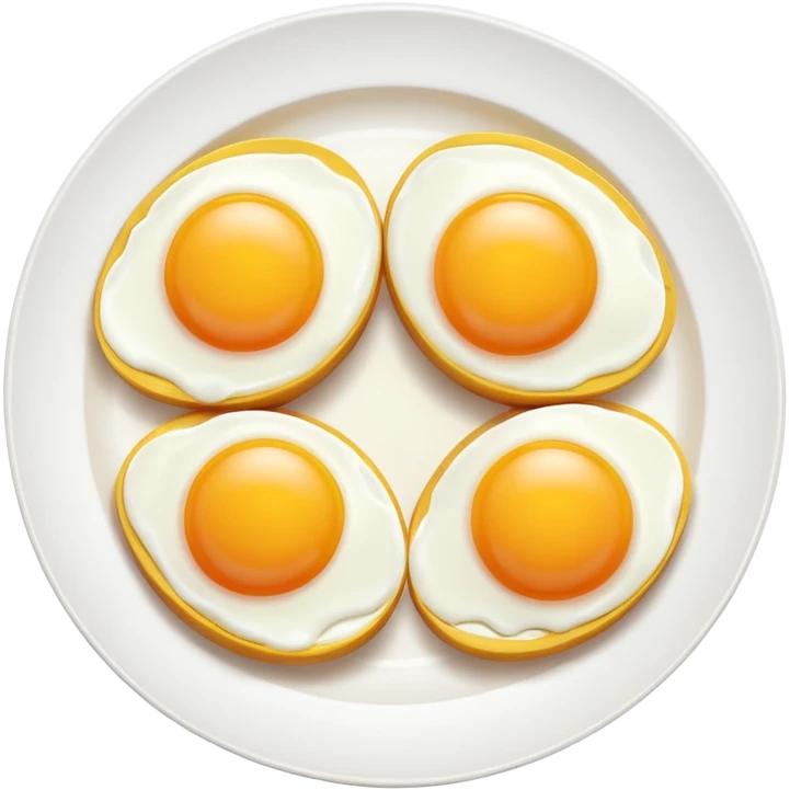 Two Sunny side Eggs in a plate emoji