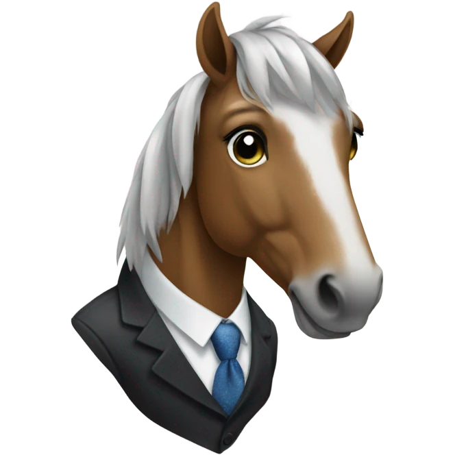 Horse wearing a tie emoji