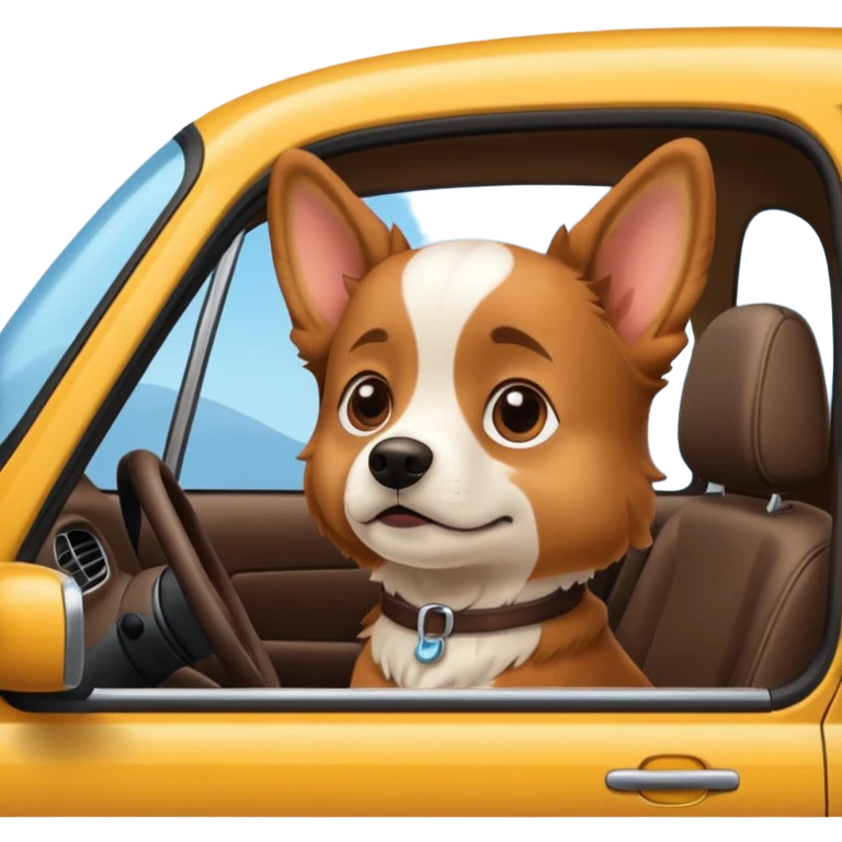 Dog in car emoji