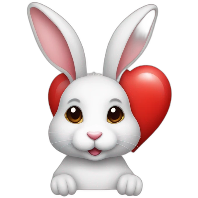 Rabbit with heart emoji