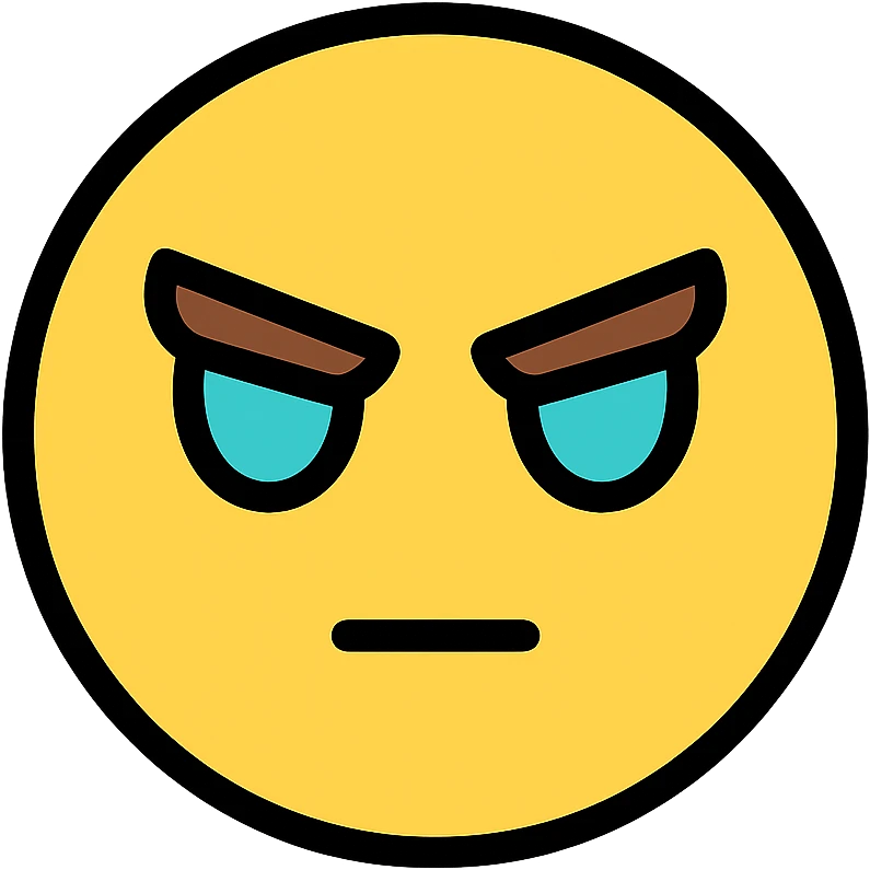 determined face with focused eyes, representing 'locked in' emoji