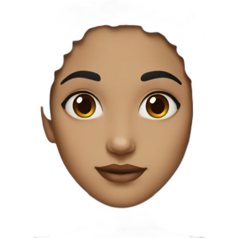 Woman black hair painting emoji