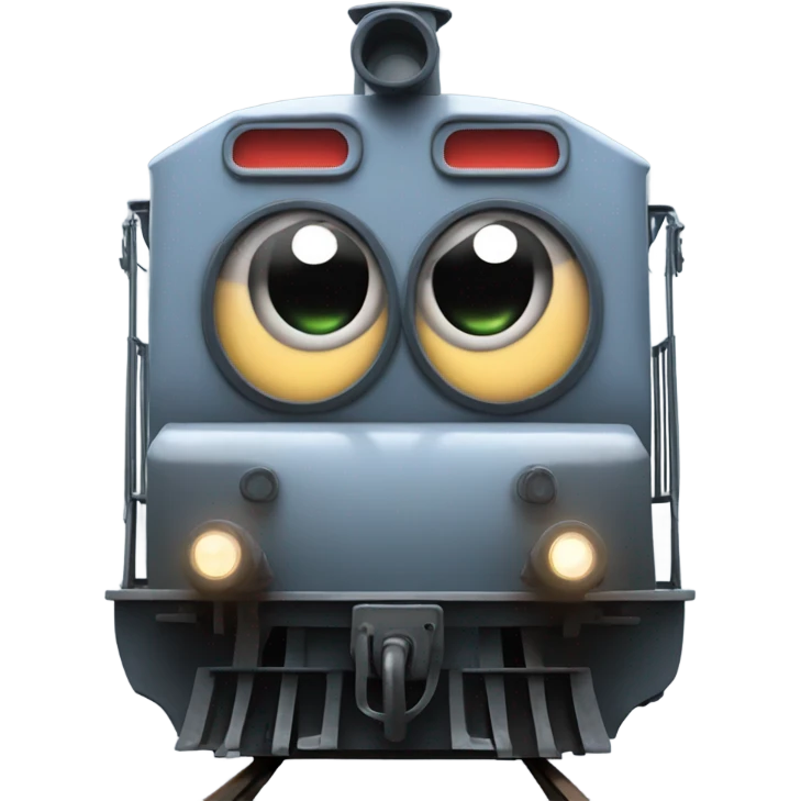 A electric locomotive (With little Kirby eyes on the front of the train) emoji
