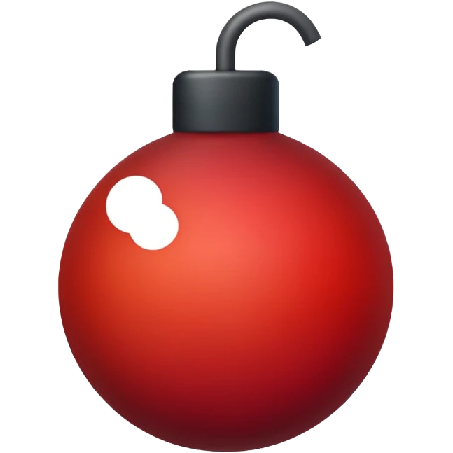 i need a custom emoji for my discord bot. the emoji must be minimal style and the color red with fade to a darker red color. background black and remember the style very minimal and modern web look. the emoji is 💣 emoji
