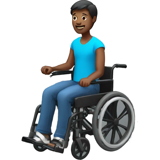 3d pose of man black with reduced mobility emoji