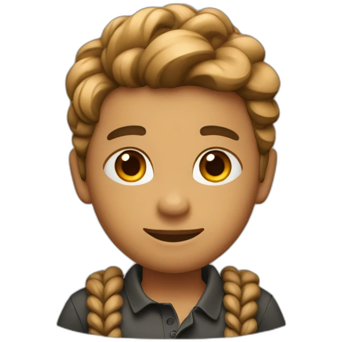 Kris pande light brown boy with braidd and a polo shirt emoji