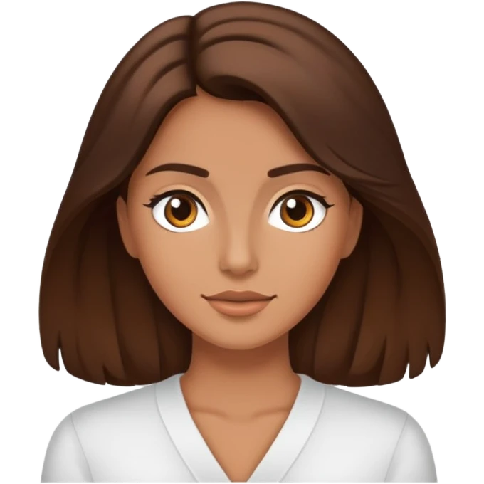 Rizada con el cabello castaño morena  emoji