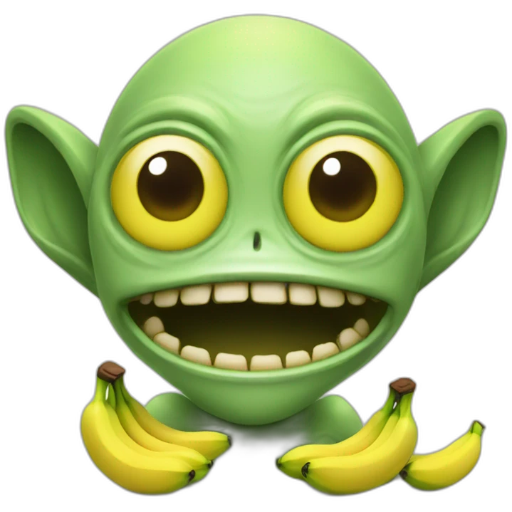 Alien with bananas emoji
