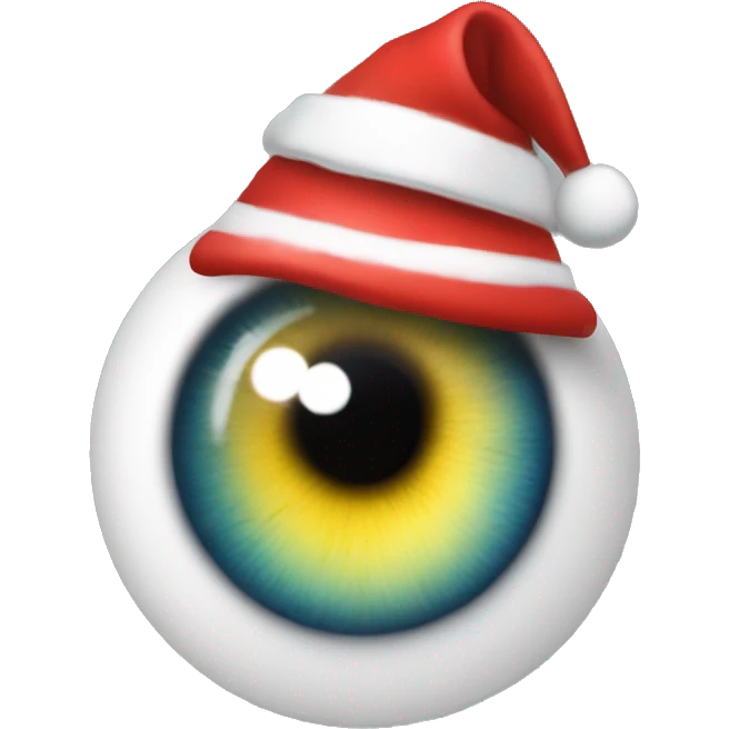 Eyeball emoji with Santa hats on top emoji