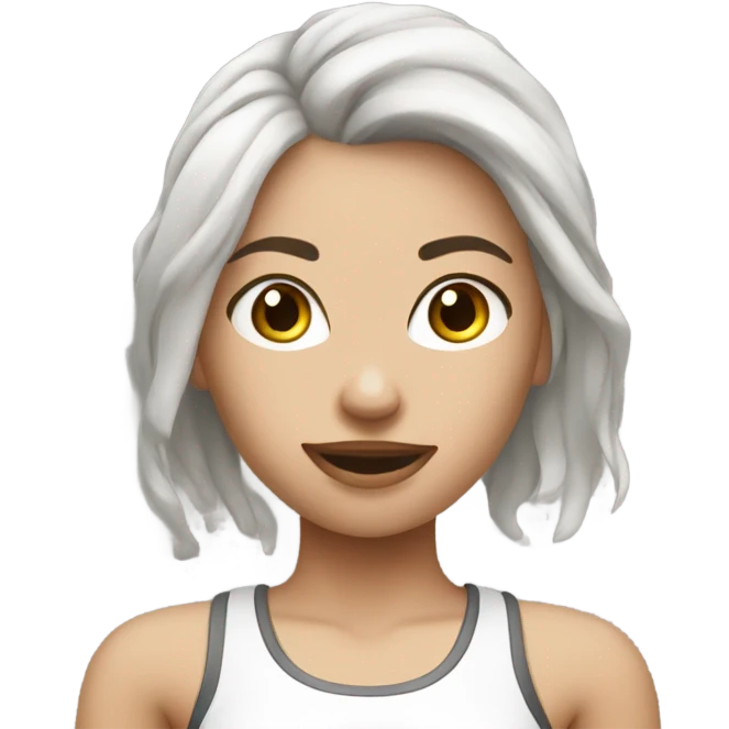 fitness girl, white skin emoji