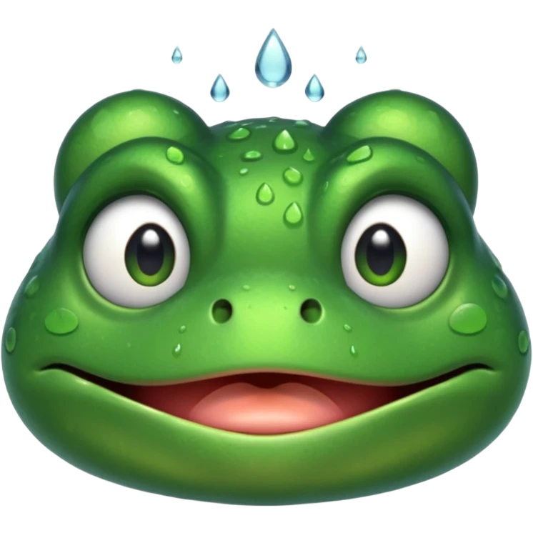 A frog with cry face emoji