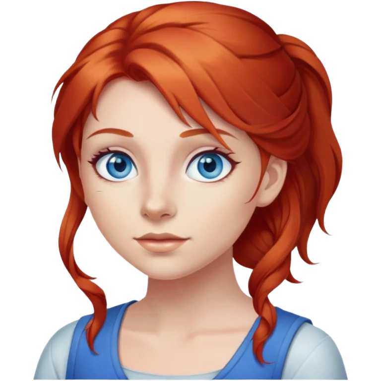 Девушка-геодезист, рыжеволосая с голубыми глазами  emoji