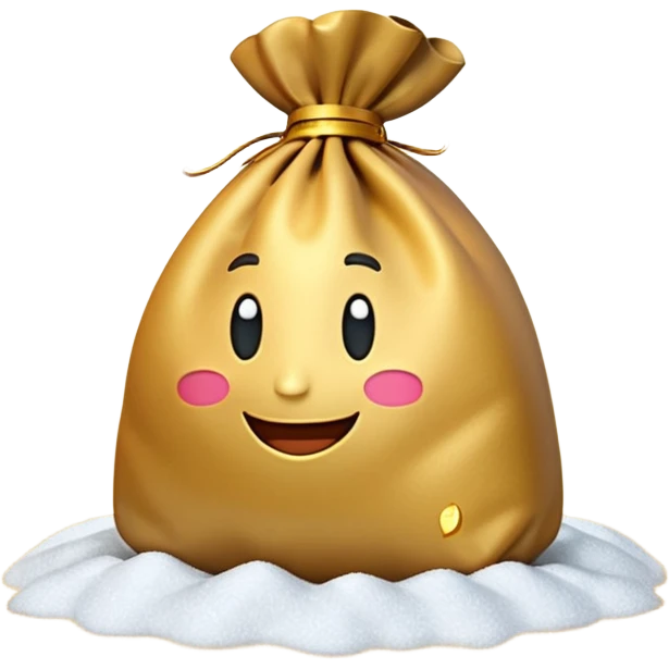3D emoji style, money bag with dollar bills, New Year theme, snow particles, festive lighting, rich vibe, high detail, transparent background

 emoji