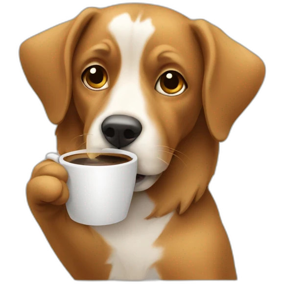 Dog drinking coffee  emoji