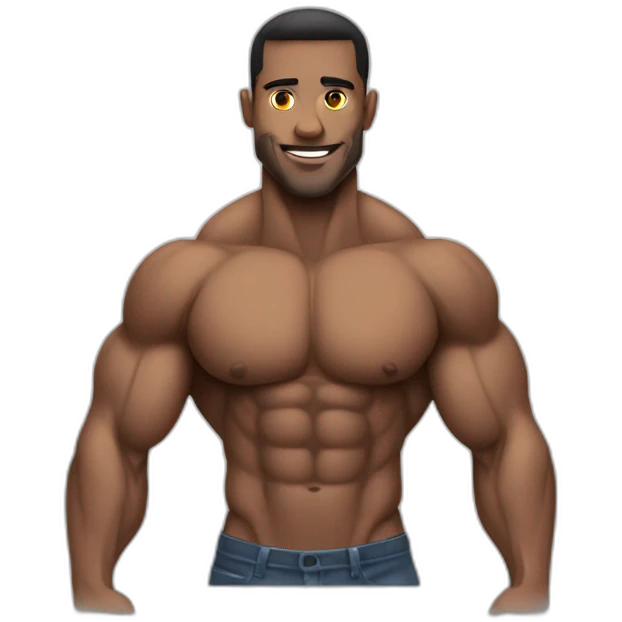 Bodybuilder wearing a tight shirt emoji