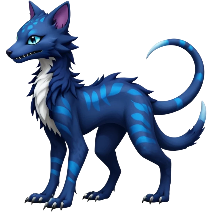 Kawaii dark blackish edgy fantasy ethereal feline-vernid-sergal-monster-fursona animal creature full body with intricate markings  emoji