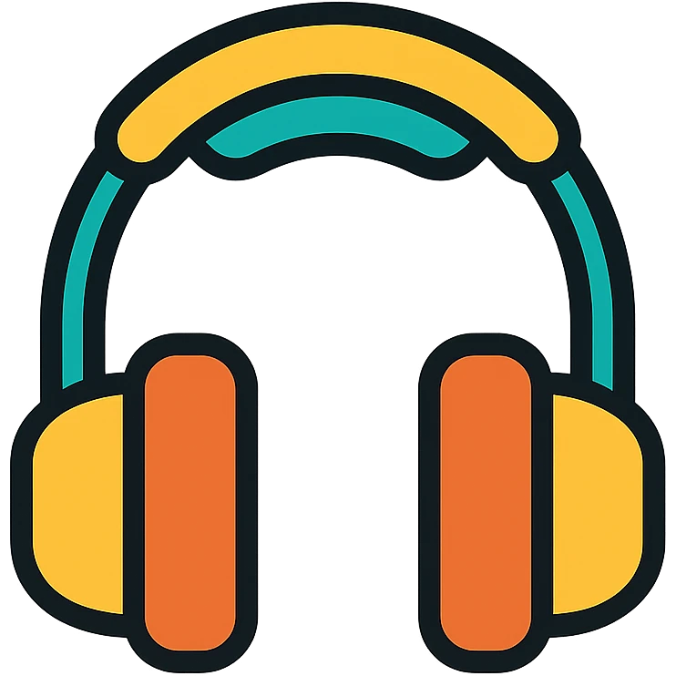 colored headphones icon emoji