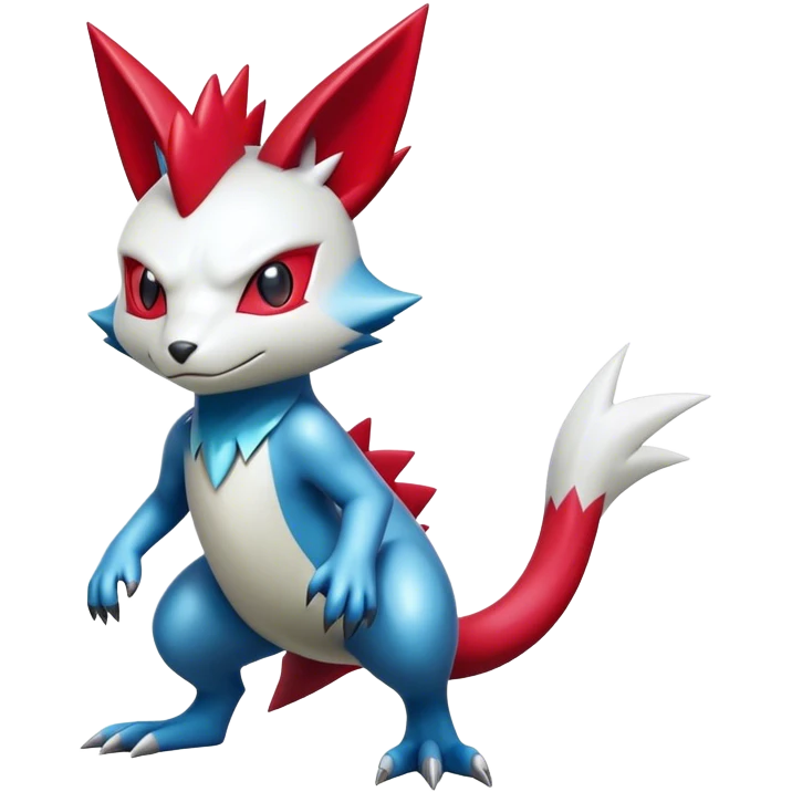 Cool Shiny Digimon-Sneasel-Zangoose-hybrid full body emoji