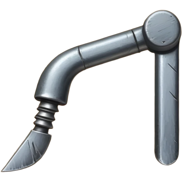 metal nail bent and pressed into a surface emoji