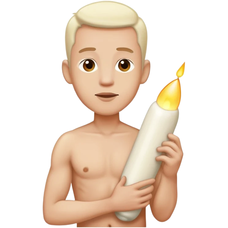 a naked guy with a big white penis emoji