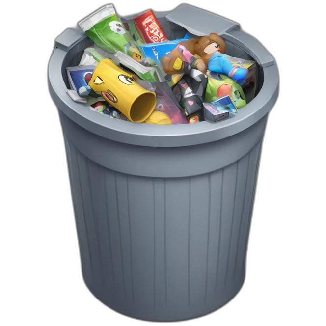 Trash Can full of PlayStation games emoji