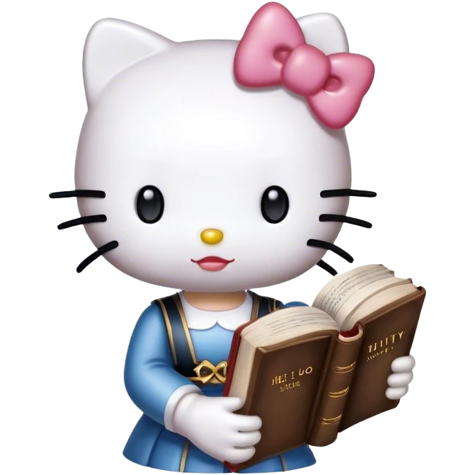 Hello Kitty with a holy bible  emoji
