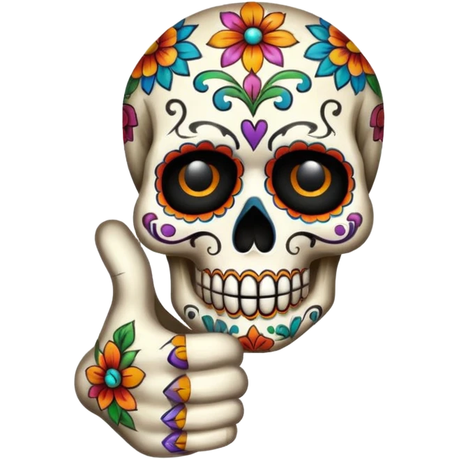 Pulgar arriba día de muertos emoji