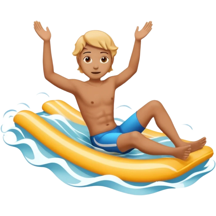 Guest floating on an artificial wave emoji