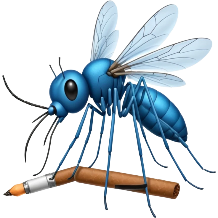 mosquito azul fumando un cigarro emoji