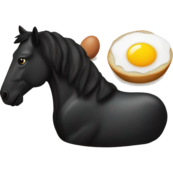 horse eating steak and eggs in black uggs emoji