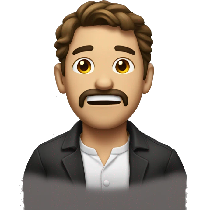 Hombre haciendo mewing emoji